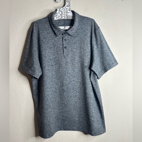 Lululemon Soft Jersey Short-Sleeve Polo Black Gray heather - Picture 2 of 4